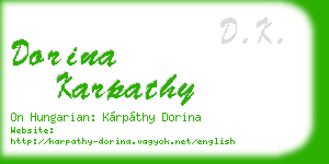 dorina karpathy business card